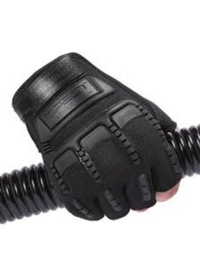 Leather Half Fingers Gloves For Sports activities And Motorcycle - Image 4